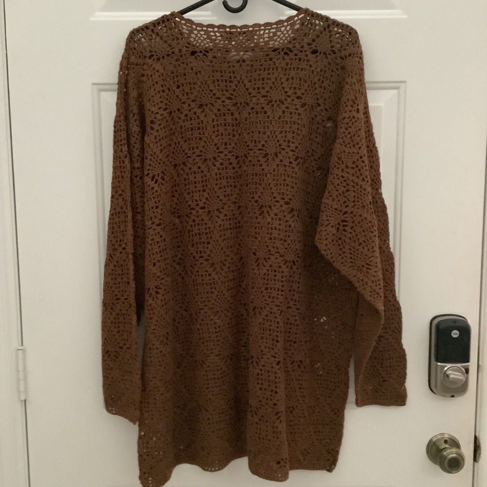 Jacque‎ & KoKo Brown Crochet Sweater 22/24 - Picture 2 of 8